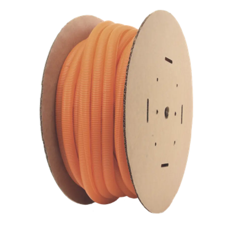 Tubo Corrugado Abierto / 1 in (25.4 mm) Diámetro / 30.5 m (100 ft) / Polietileno / Naranja / UL 94 HB / RoHS