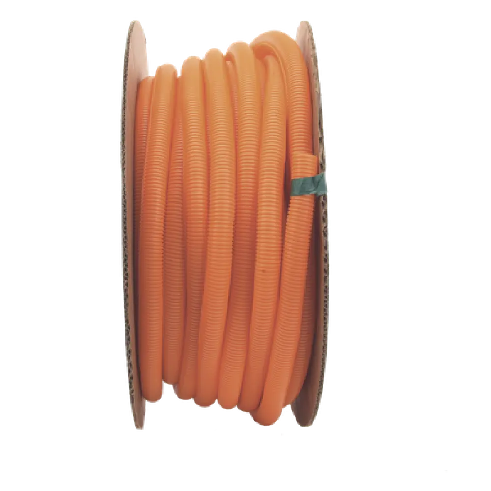 Tubo Corrugado Abierto / 1 in (25.4 mm) Diámetro / 30.5 m (100 ft) / Polietileno / Naranja / UL 94 HB / RoHS