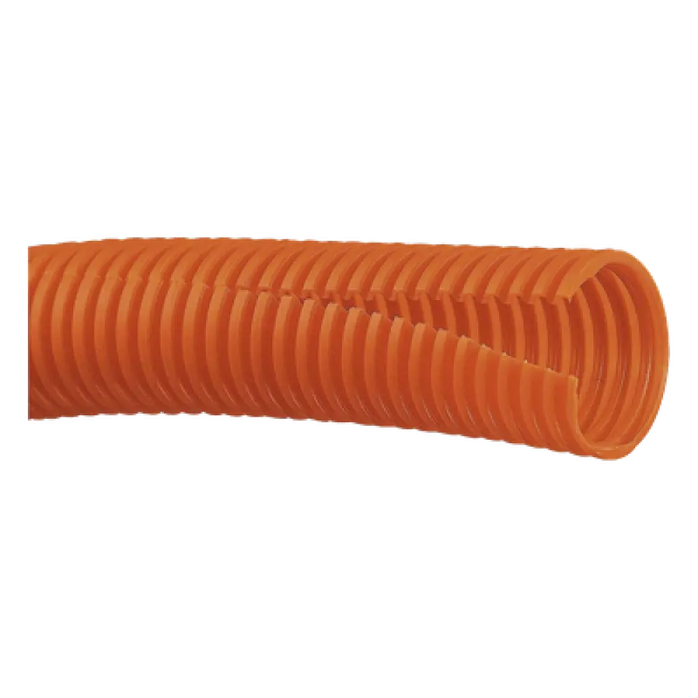 Tubo Corrugado Abierto / Diámetro Interno 12.8 mm / Longitud 30.5 m (100 ft) / Polietileno / Naranja / UL 94 HB / -40 a 50°C