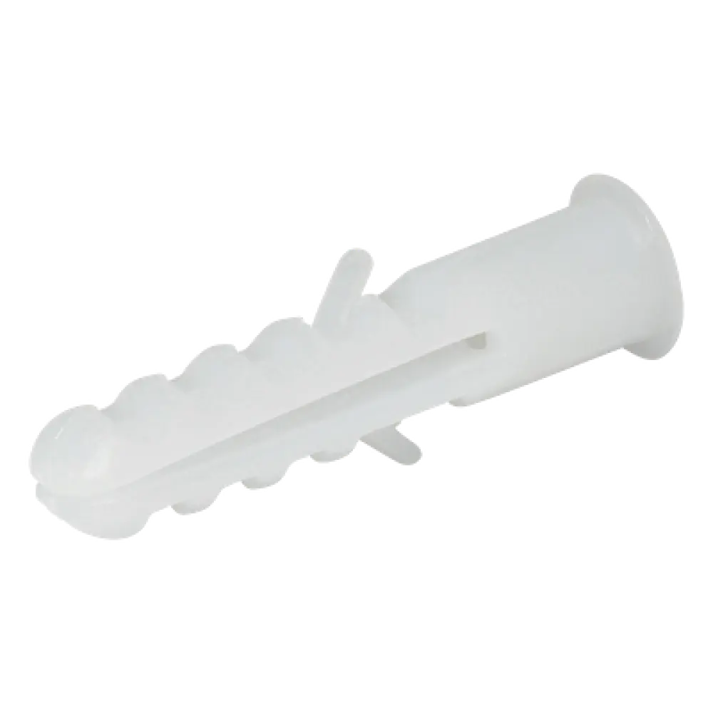 Taquete / #6 / 6 mm (1/4') / Polipropileno de alta resistencia / Bolsa 25 piezas / Blanco