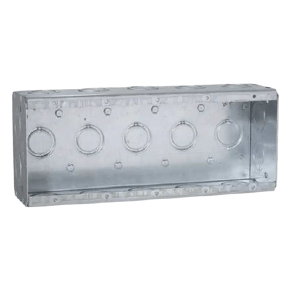 Caja Multigang / 5 Gang / Profundidad 2.5 in / 19 Entradas 1/2"-3/4" / Capacidad 79.5 cu. in / Acero Galvanizado
