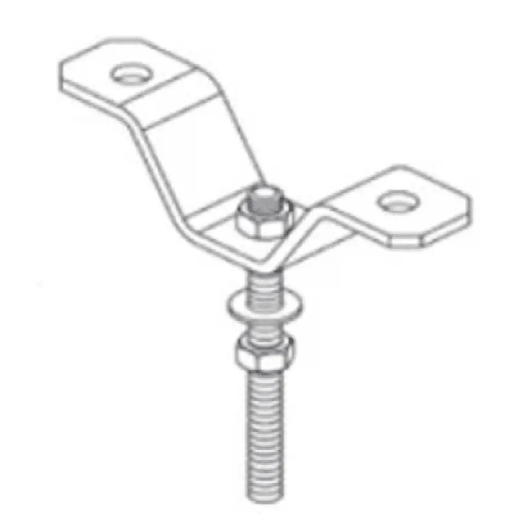 Soporte Clip U para Barra Roscada / 3/8" (9.5 mm) / Carga 500 kg / Acero Galvanizado / Ajuste de Altura
