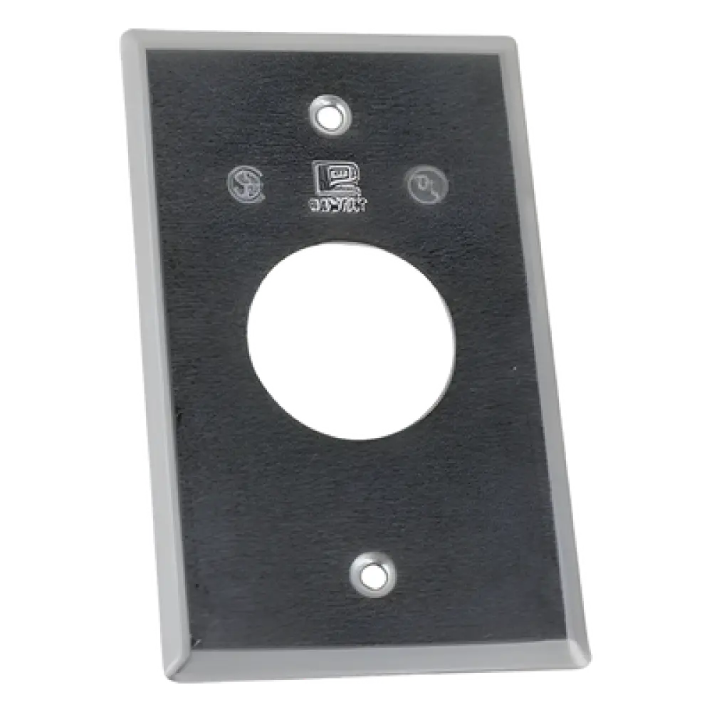 Tapa rectangular aluminio / Tipo RR / 40.38 mm central / 2 diámetros 3 mm / 1.02 mm espesor / Intemperie