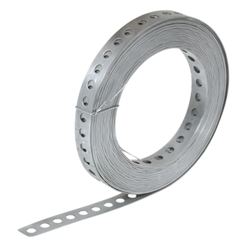 Cinta Perforada / 19 mm Ancho / 0.5 mm Espesor / 10 m Longitud / 32.8 ft / Acero Pregalvanizado