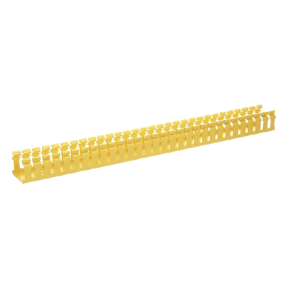 Canaleta Ranurada de PVC / Tipo H con Tapa Abisagrada / 2 in Ancho x 2 in Alto / 6 ft (1.83 m) Largo / Amarillo