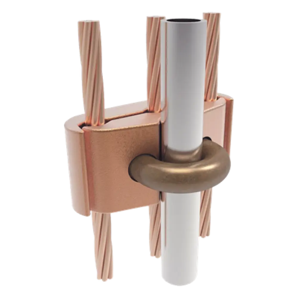 Conector Mecánico / 3 Cables Cobre 2/0 AWG - 250 KCMIL / Varilla 5/8" - 3/4" / Torque 480 lbf·in / UL467