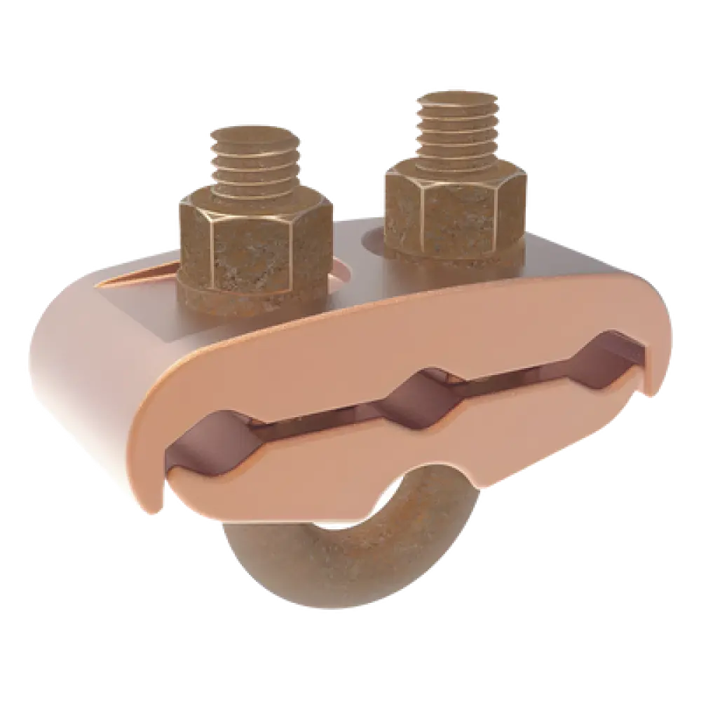 Conector Mecánico / 3 Cables Cobre 2/0 AWG - 250 KCMIL / Varilla 5/8" - 3/4" / Torque 480 lbf·in / UL467