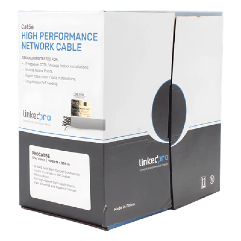 Cable UTP / Cat5e / 24 AWG / 305 m (1000 ft) / 100% Cobre / UL / Interior