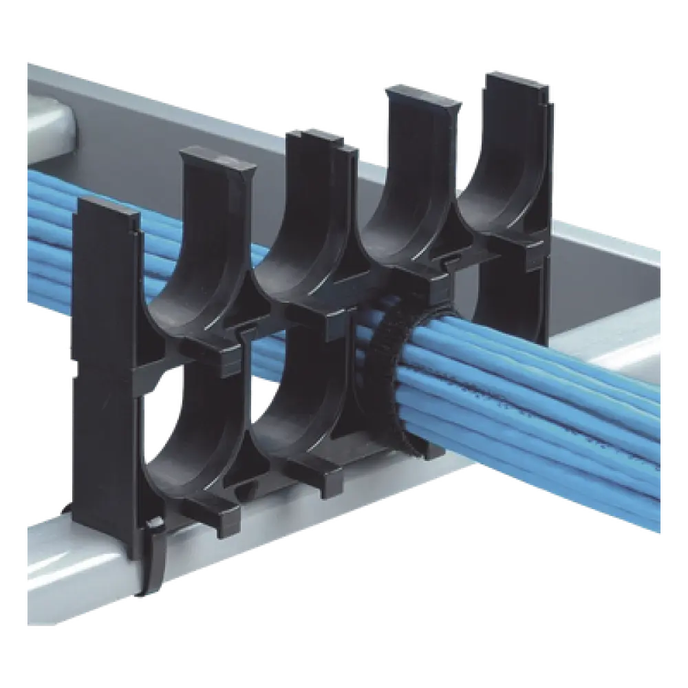 Espaciador de Cables / 4 Espacios / 31.8 mm (1.25 in) / Nylon 6.6 FR / Apilable / Negro