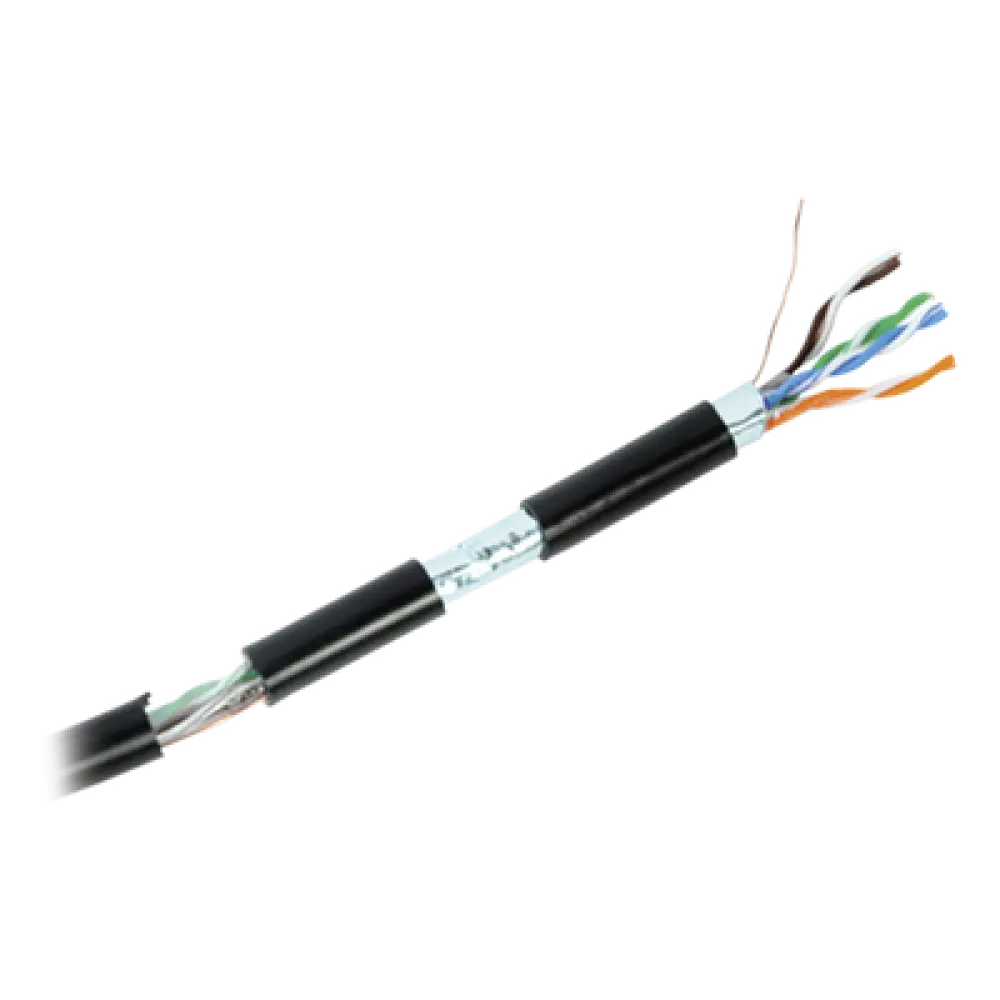 Bobina de cable / Cat5e / FTP blindado / 305 m (1000 ft) / Exterior UV / PoE larga distancia / UL CMX