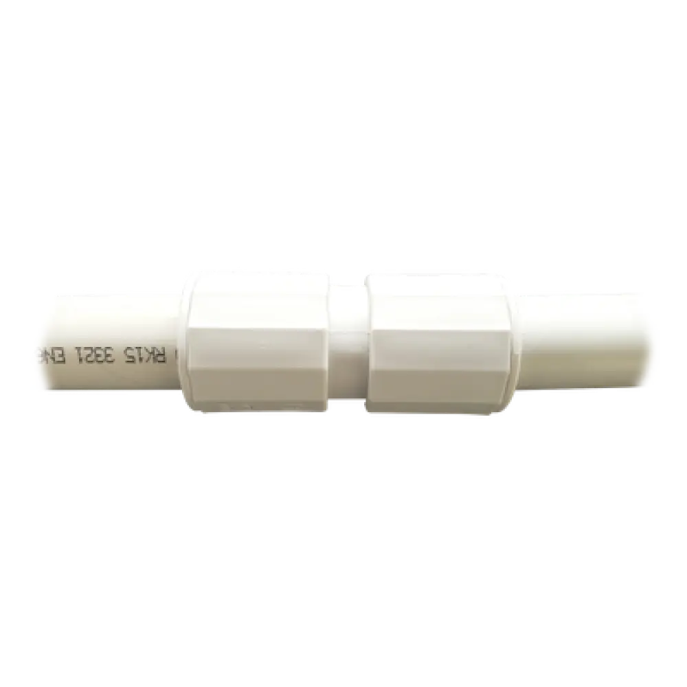 Cople de Unión IP67 / Tubería Rígida 20 mm (3/4') / Libre de Halógenos / Auto-Extinguible / Sin Pegamento / Hermético