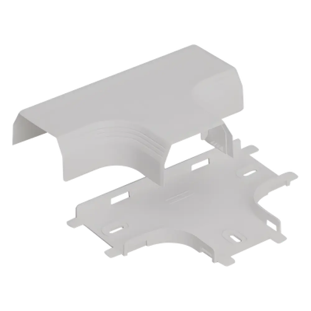 Accesorio en T para Canaleta / PVC Rígido / UL94V-0 / 0 a 50°C / Blanco Mate / Voz, Video, Fibra