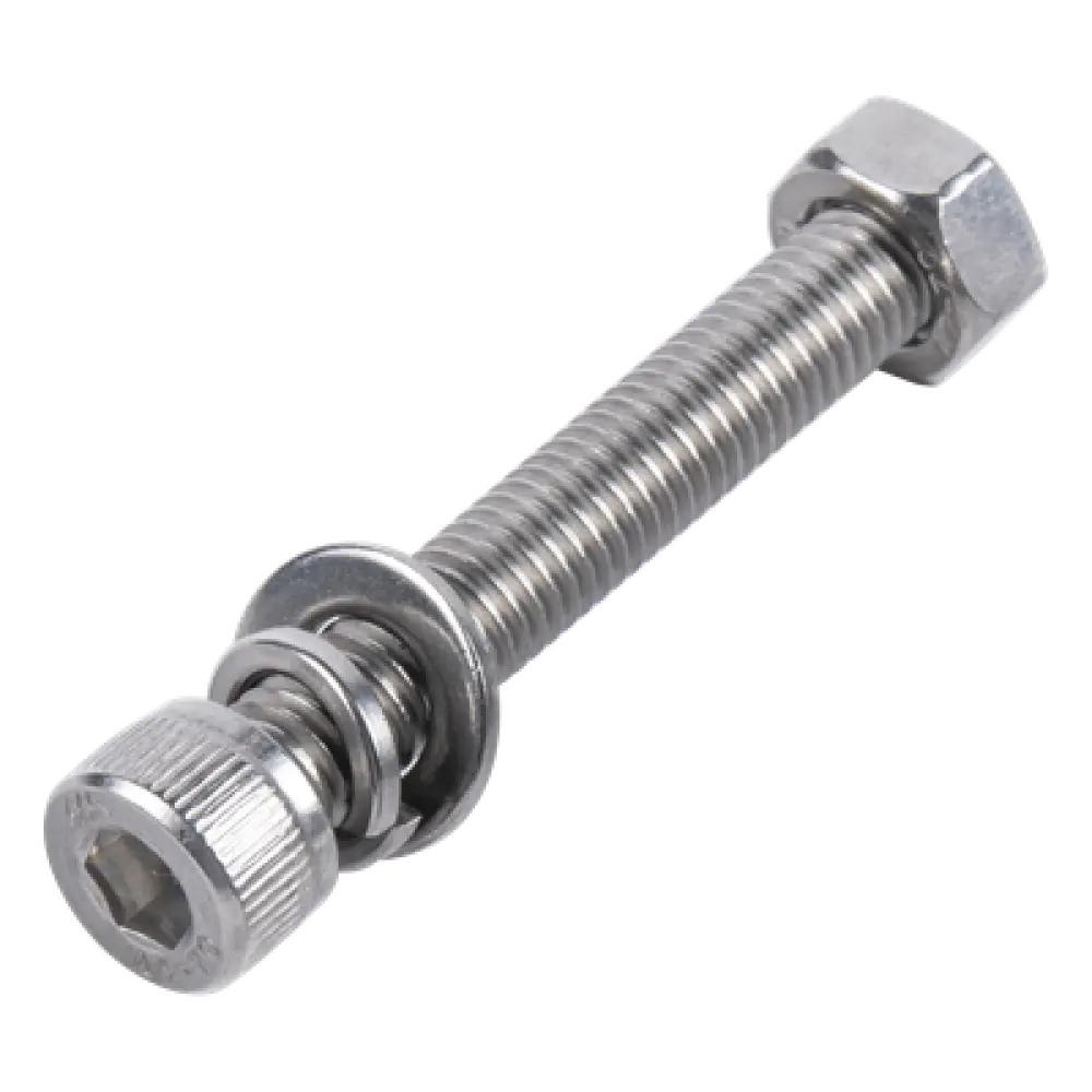 Kit de Fijación Fotovoltaico / Tornillo Allen M8-1.25 x 50 mm / Acero Inoxidable / DIN 127 / 85,000-150,000 psi