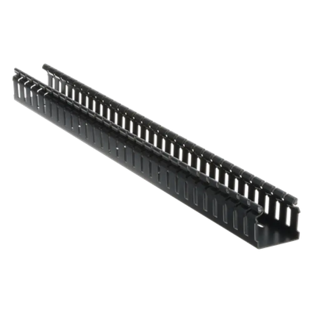 Canaleta Ranurada de PVC / Base Tipo H / 2.17 in Ancho / 1.92 in Alto / 6 ft Largo / Sin Tapa / Negro