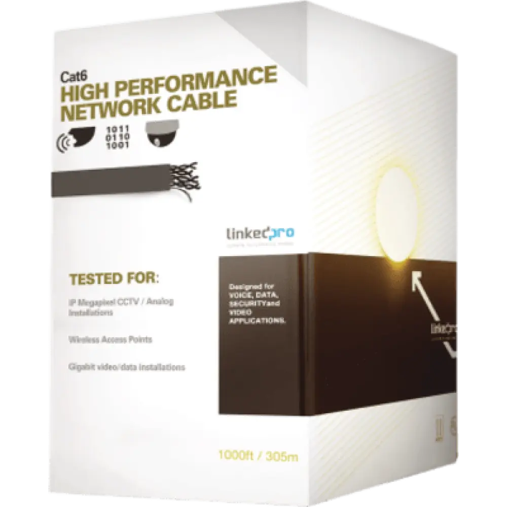 Cable UTP Cat6+ / Calibre 23 / Doble Chaqueta Gel / Exterior 305 m (1000 ft) / Resistente UV / Gigabit Ethernet / ETL y UL