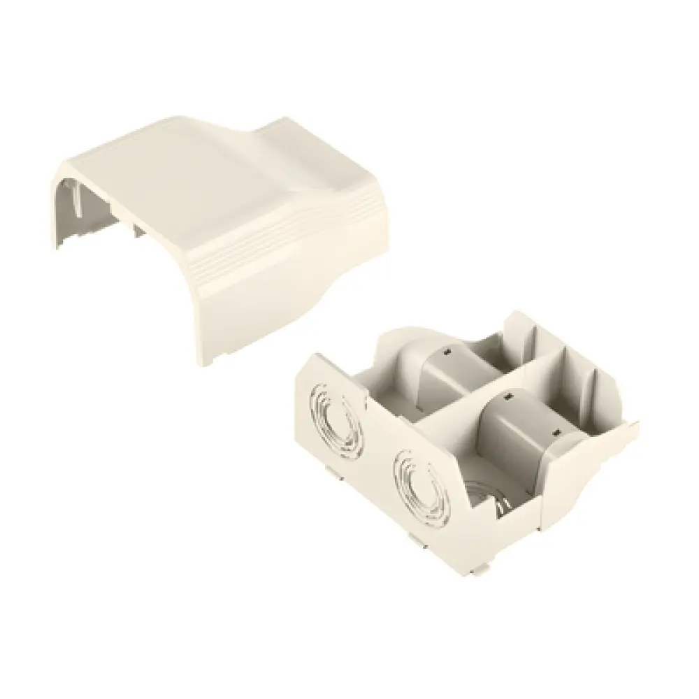 Conector de Tubería a Canaleta / Salidas 1/2", 3/4", 1" y 1 1/4" / PVC Rígido / UL94V-0 / TIA/EIA / Color Blanco Mate