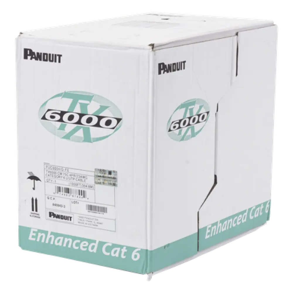 Cable UTP / Categoría 6 Mejorado / 23 AWG / 305 m (1000 ft) / 4 Pares / PVC CM / Bobina Reelex