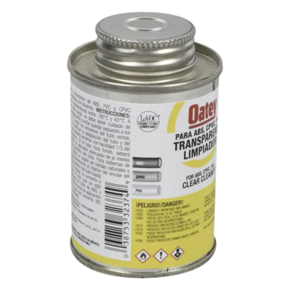 Limpiador de tubería / 946 ml (32 oz) / PVC, CPVC y ABS / Evaporación rápida / 4°C a 43°C