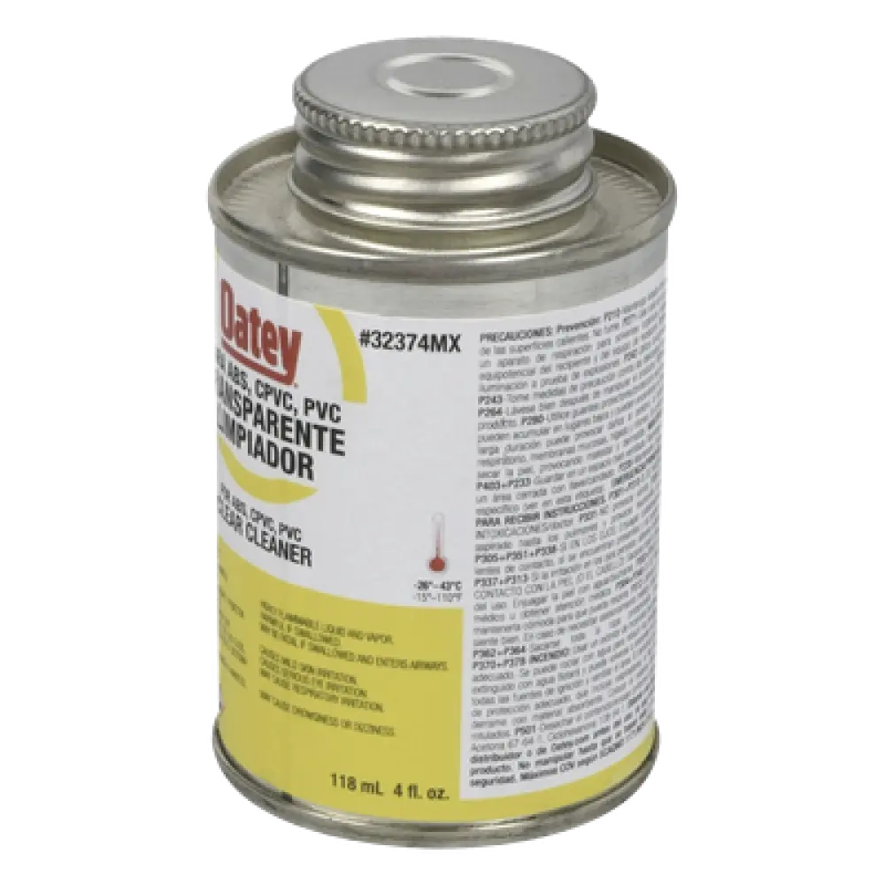 Limpiador de tubería / 946 ml (32 oz) / PVC, CPVC y ABS / Evaporación rápida / 4°C a 43°C