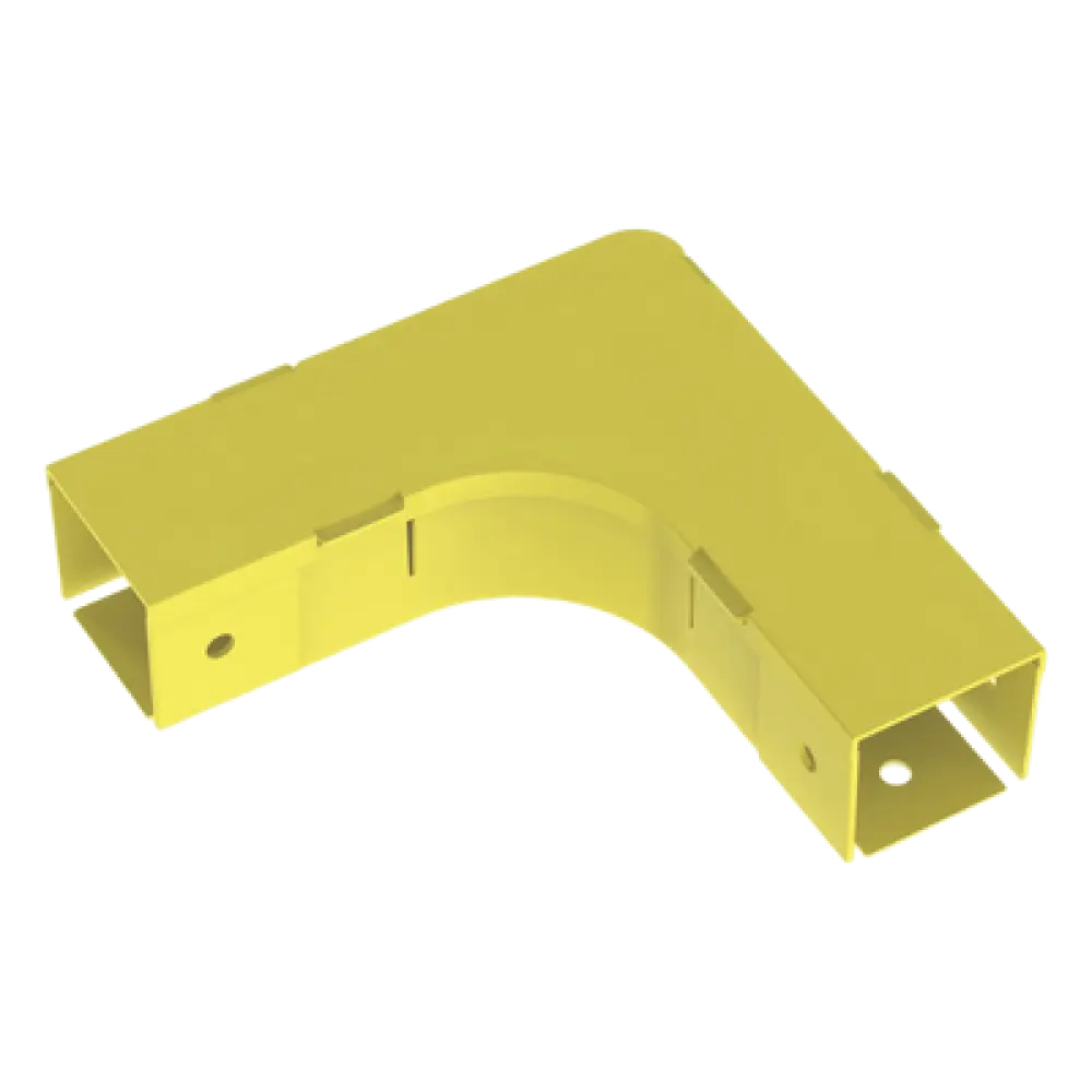 Accesorio de Ángulo Recto Horizontal / 90° / Para Canaleta 2x2 / Radio de Curvatura 50.8 mm / ABS 94V-0 / Color Amarillo