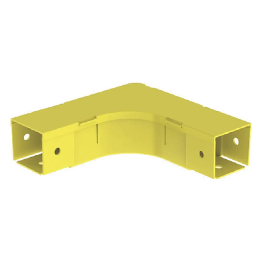 Accesorio de Ángulo Recto Horizontal / 90° / Para Canaleta 2x2 / Radio de Curvatura 50.8 mm / ABS 94V-0 / Color Amarillo