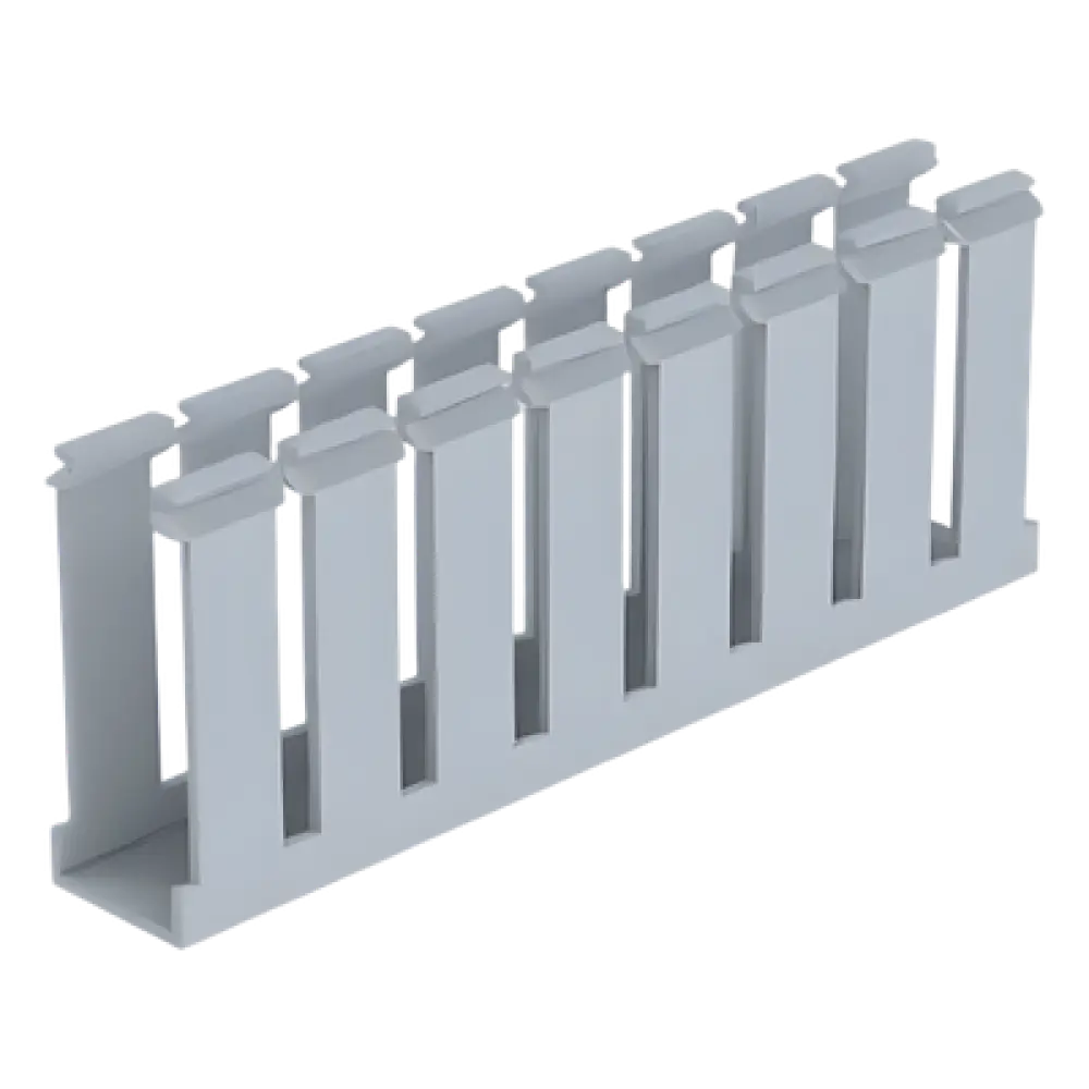 Canaleta Ranurada de PVC / 1.25 in Ancho / 3.12 in Alto / 1800 mm (5.9 ft) Largo / Tipo G / Gris