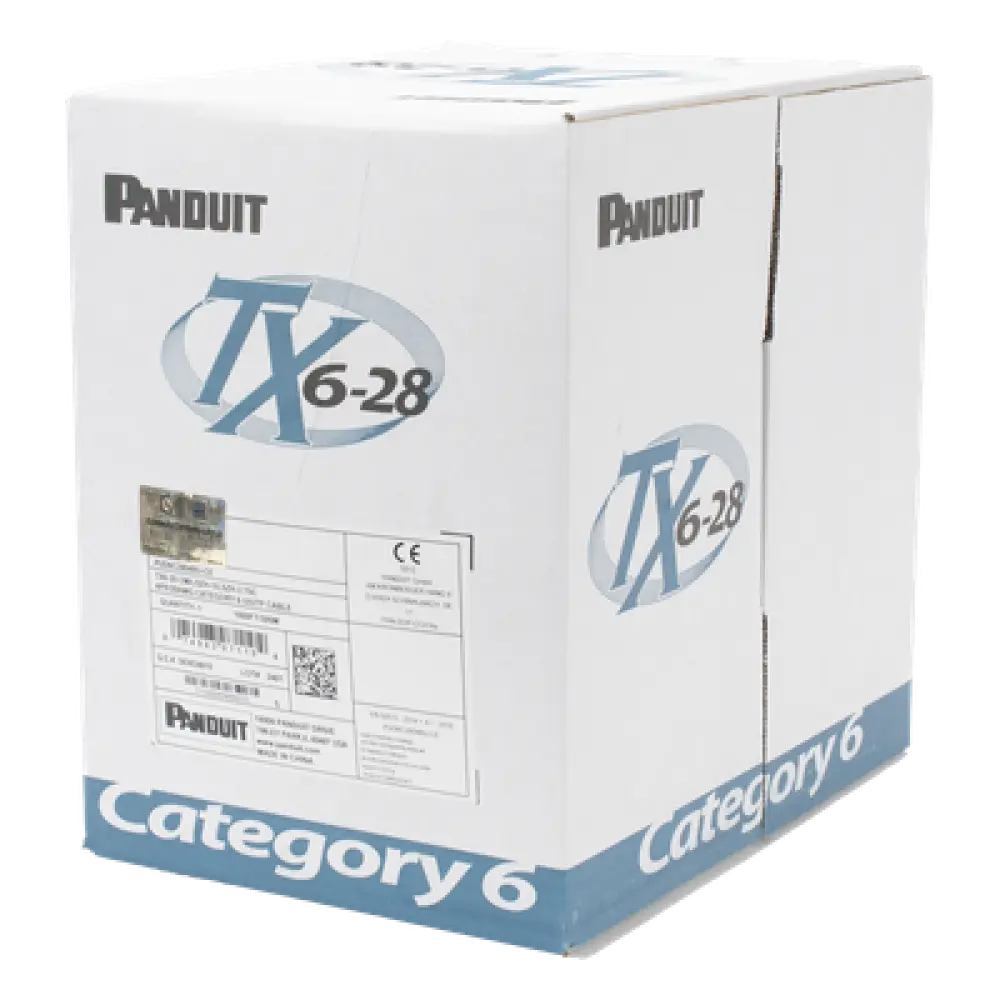 Bobina UTP / Cat 6 / 28 AWG / 305 m (1000 pies) / CM/LSZH / 4 pares / 250 MHz / PoE / 10GBase-T