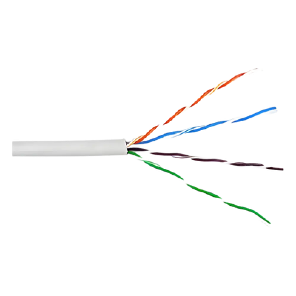 Bobina de Cable UTP Cat6 / 305 m (1000 pies) / Cobre Sólido 23 AWG / Riser CMR / Blanco / 400 MHz / UL, RoHS