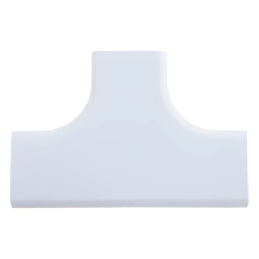 Accesorio en T para Canaleta / 180° / ABS Resistente a Impactos / UL94V-0 FT4 / 0 a 50°C / Instalación Adhesiva Sin Herramienta / Blanco