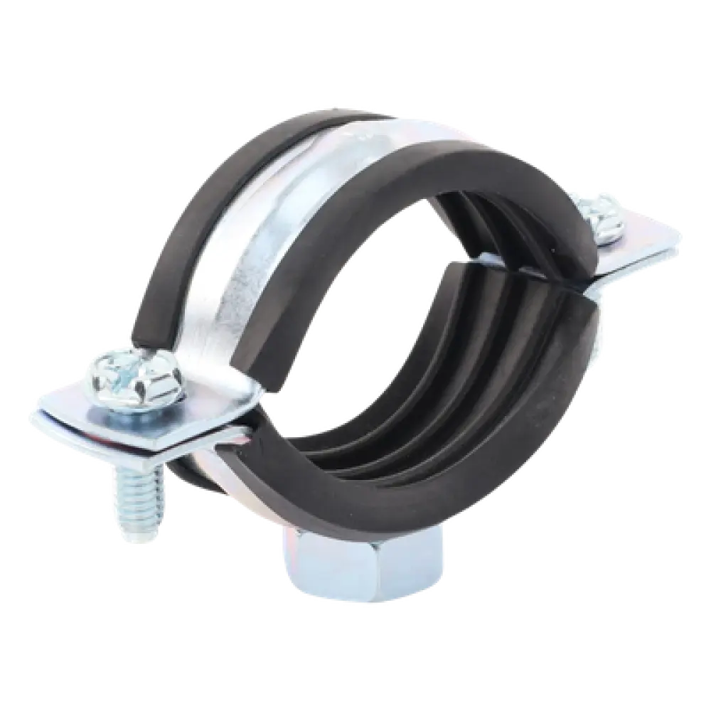 Abrazadera Isofónica Reforzada / 1" (32-36 mm) / Carga 150 kg / Acero 1.75-2.3 mm / Temperatura -30°C a +120°C / Aislamiento EPDM