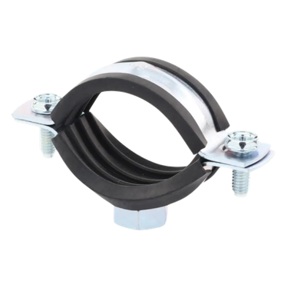 Abrazadera Isofónica Reforzada / 1" (32-36 mm) / Carga 150 kg / Acero 1.75-2.3 mm / Temperatura -30°C a +120°C / Aislamiento EPDM