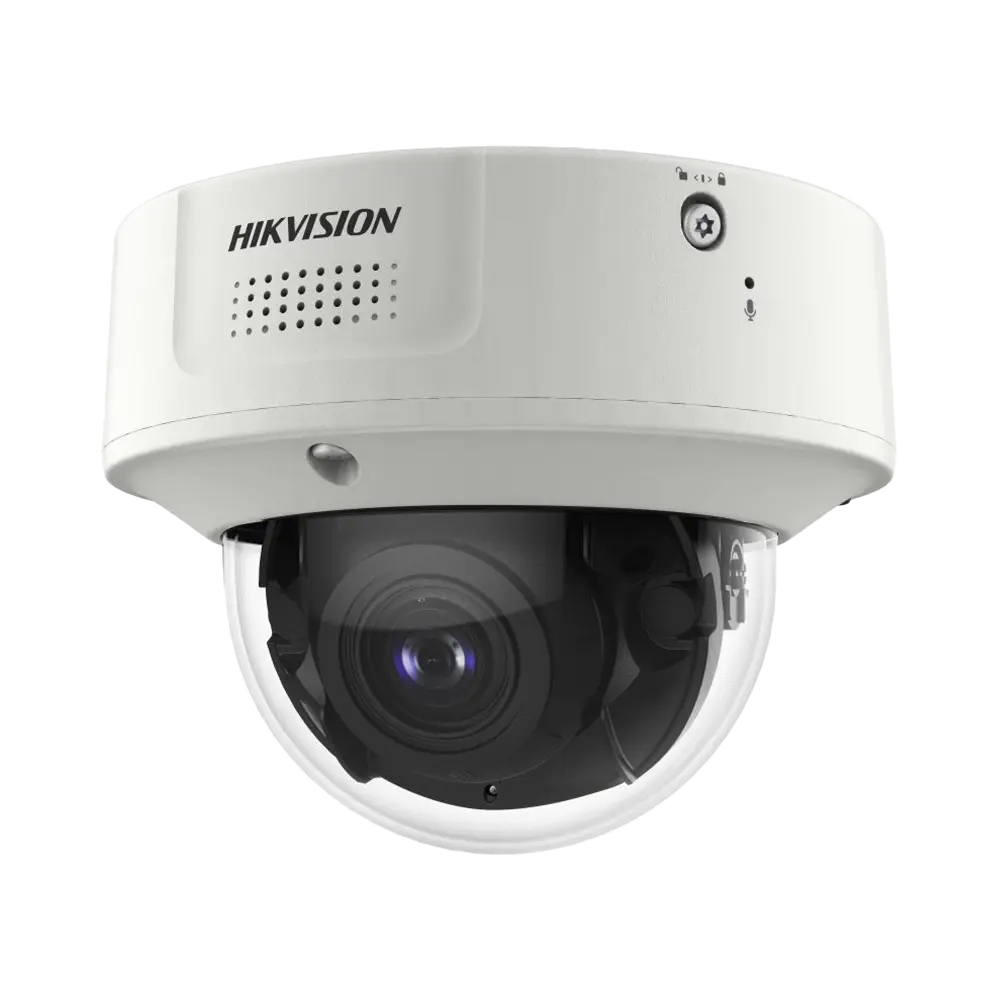 Domo IP 4 Megapixel / Lente Mot. 2.8 a 12 mm 2 / 40 mts IR EXIR / 2 Analiticos Simultaneos / DeepinView / 2 Micrófonos Integrados / IP67 / IK10 / H.265+ / WDR 150 dB / Captura Facial / Búsqueda por Atributos / Conteo de Personas
