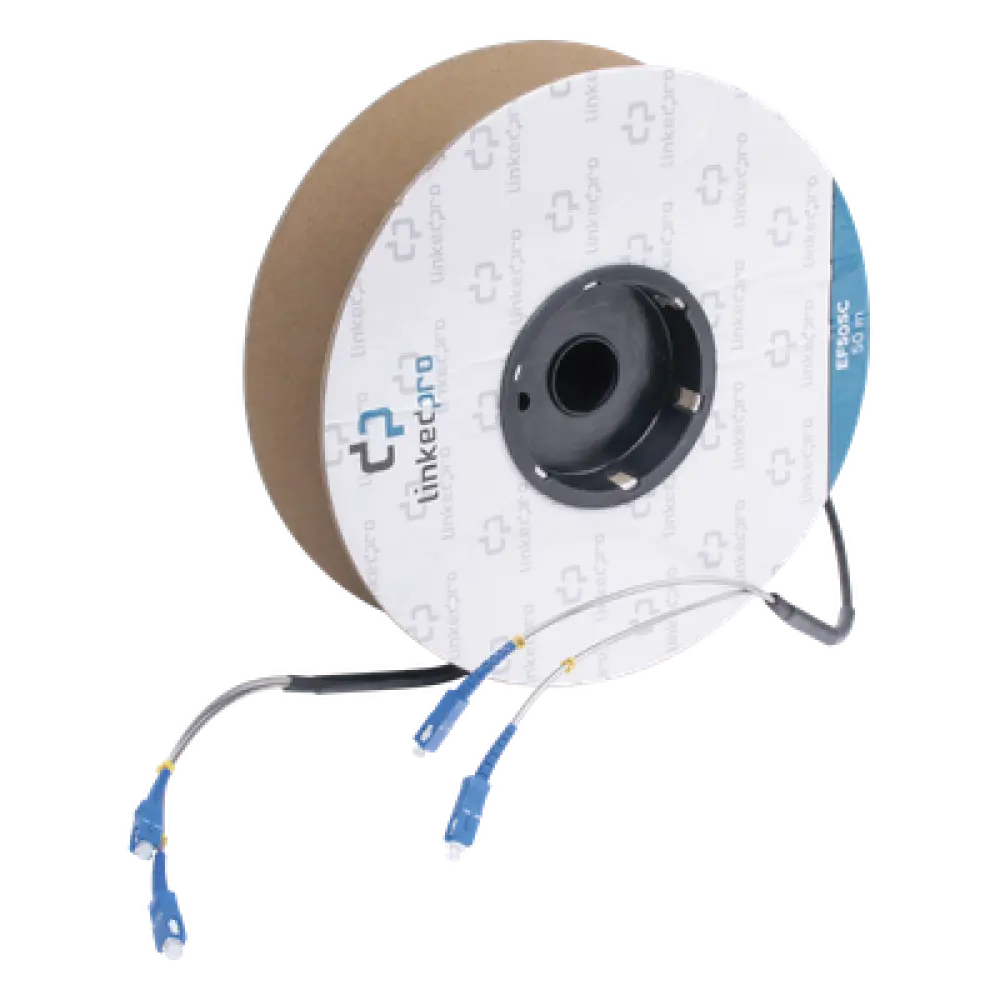 Carrete de Fibra Óptica / Monomodo 9/125 / SC-SC Duplex / 50 m (164.04 ft) / Kevlar / Subterráneo