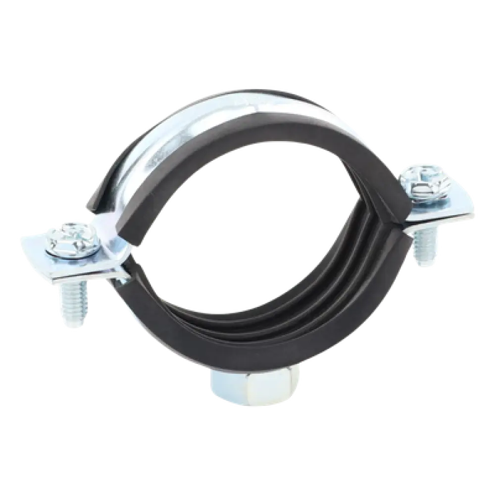 Abrazadera Isofónica Reforzada / 1 1/4" (40 mm) / Acero 1.75-2.3 mm / Carga 150 kg / Temperatura -30°C a +120°C / Aislamiento EPDM