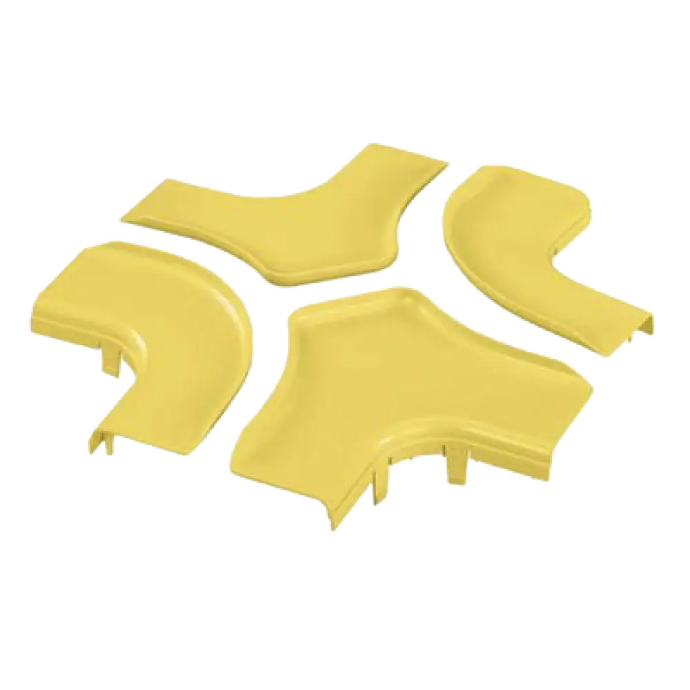 Tapa para Accesorio de 4 Vías Horizontal / Curvatura 90° / Radio 50.8 mm (2 in) / ABS / 368.3 mm (14.5 in) x 368.3 mm (14.5 in) / Amarillo