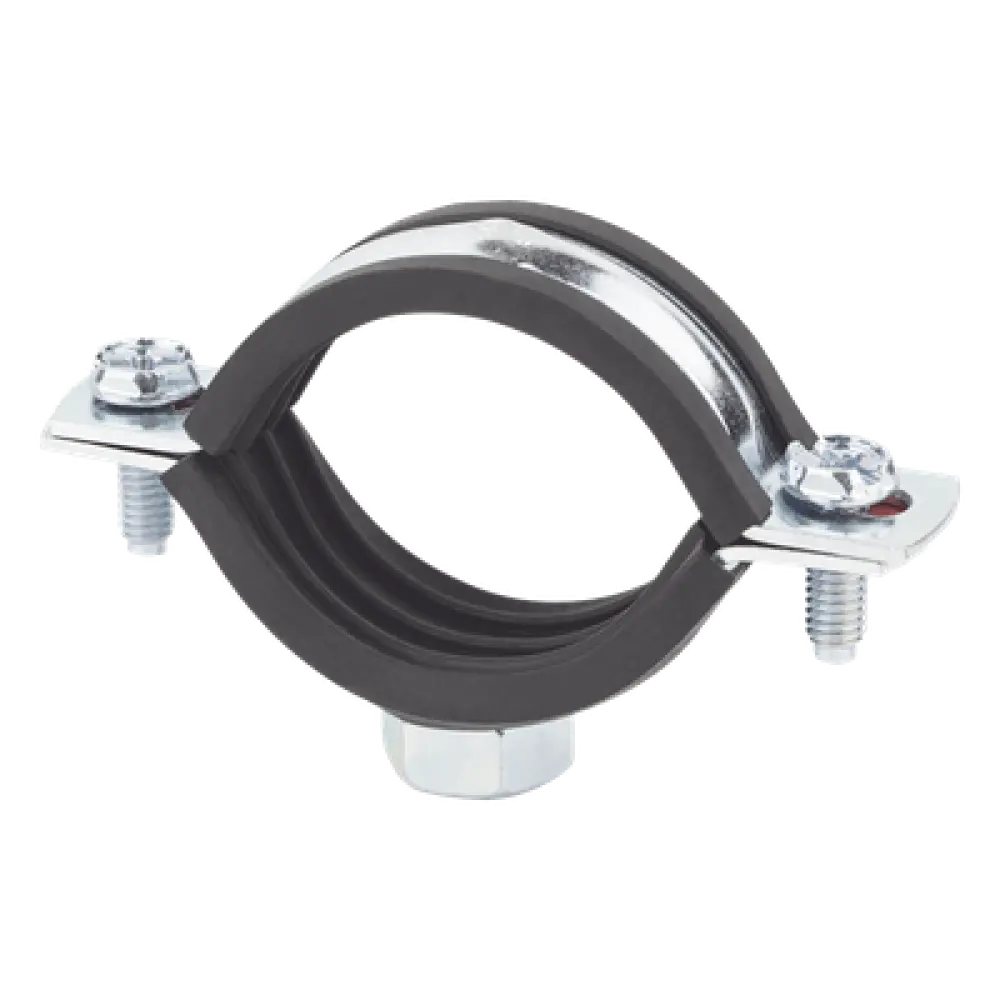 Abrazadera Isofónica Reforzada / 3 1/2" (100 mm) / Acero 1.75-2.3 mm / Carga 150 kg / Rango -30°C a +120°C / Aislamiento EPDM