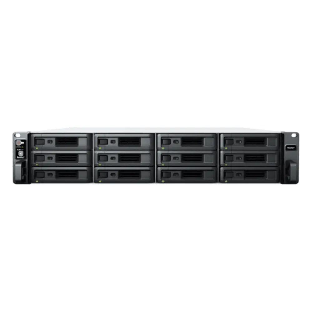 Servidor NAS Rack / 12 Bahías / 2U / Hasta 216 TB (expansible a 432 TB) / Rendimiento 3,500/1,700 MB/s / 10GbE / Fuentes Redundantes / Alta Disponibilidad