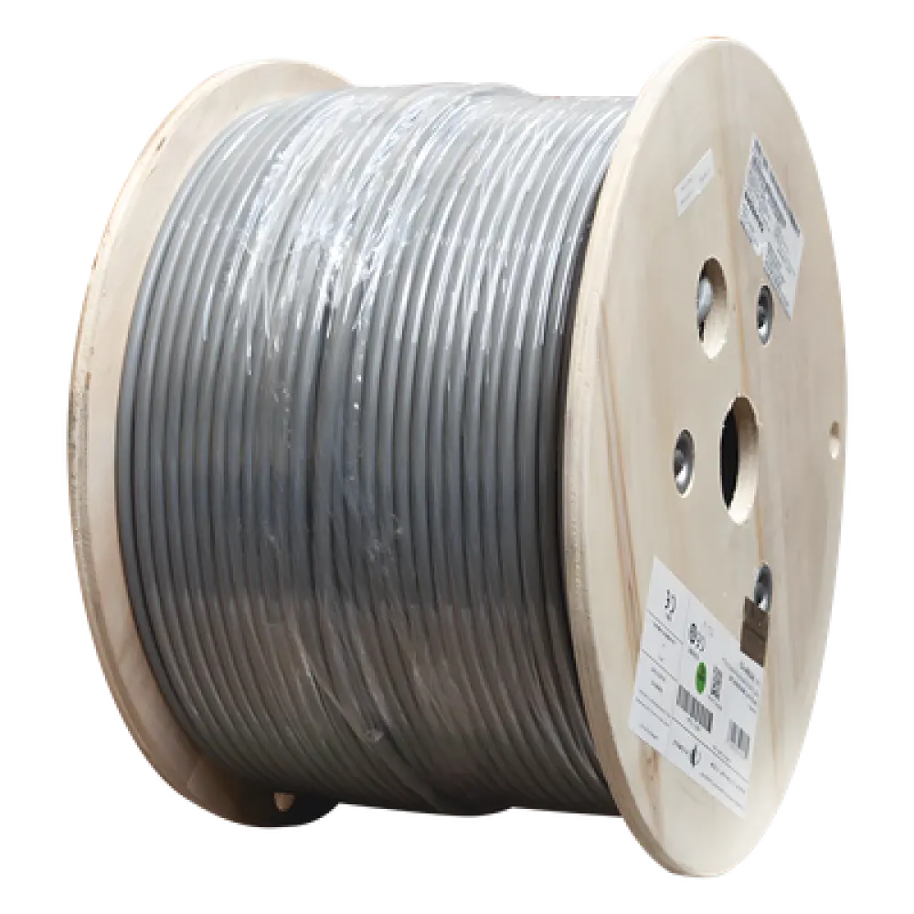 Bobina de Cable Blindado F/UTP / Cat6A / 4 Pares / 10GBase-T / CM / 305 m (1000 pies) / Gris