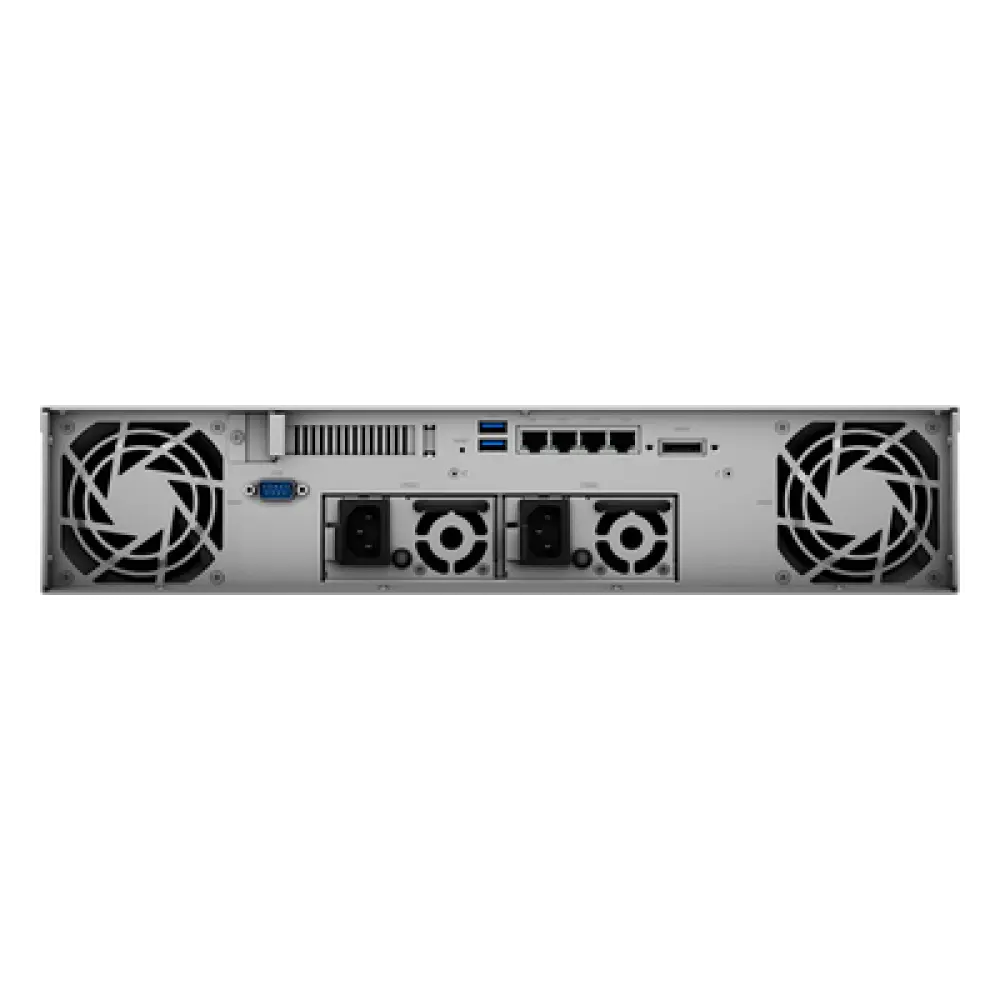 Servidor NAS Rack / 8 Bahías Expandible a 12 / CPU AMD Ryzen V1500B / 4 GB DDR4 ECC Hasta 32 GB / 10/25GbE SFP28 / Lectura 2,315 MB/s / Escritura 1,147 MB/s