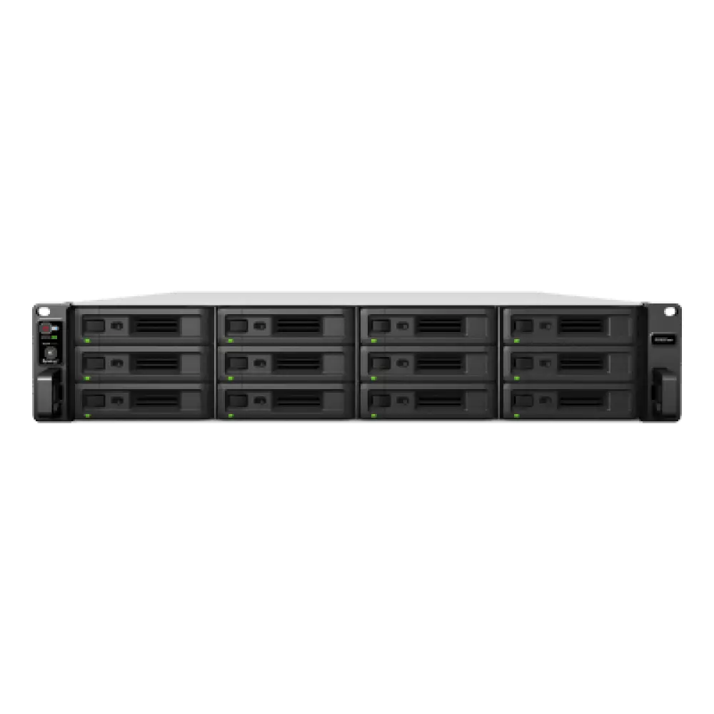 NAS Rack / 12 Bahías / Procesador Intel Xeon 8 Núcleos / 8 GB DDR4 ECC / Dual 10GbE / Escalable a 36 Bahías / Alimentación Redundante