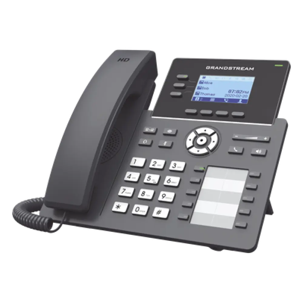Teléfono IP Carrier-Grade / 3 Líneas SIP / 6 Cuentas / 10 Botones BLF / Gigabit PoE / Codecs Opus / IPv4/IPv6 / Gestión en la Nube