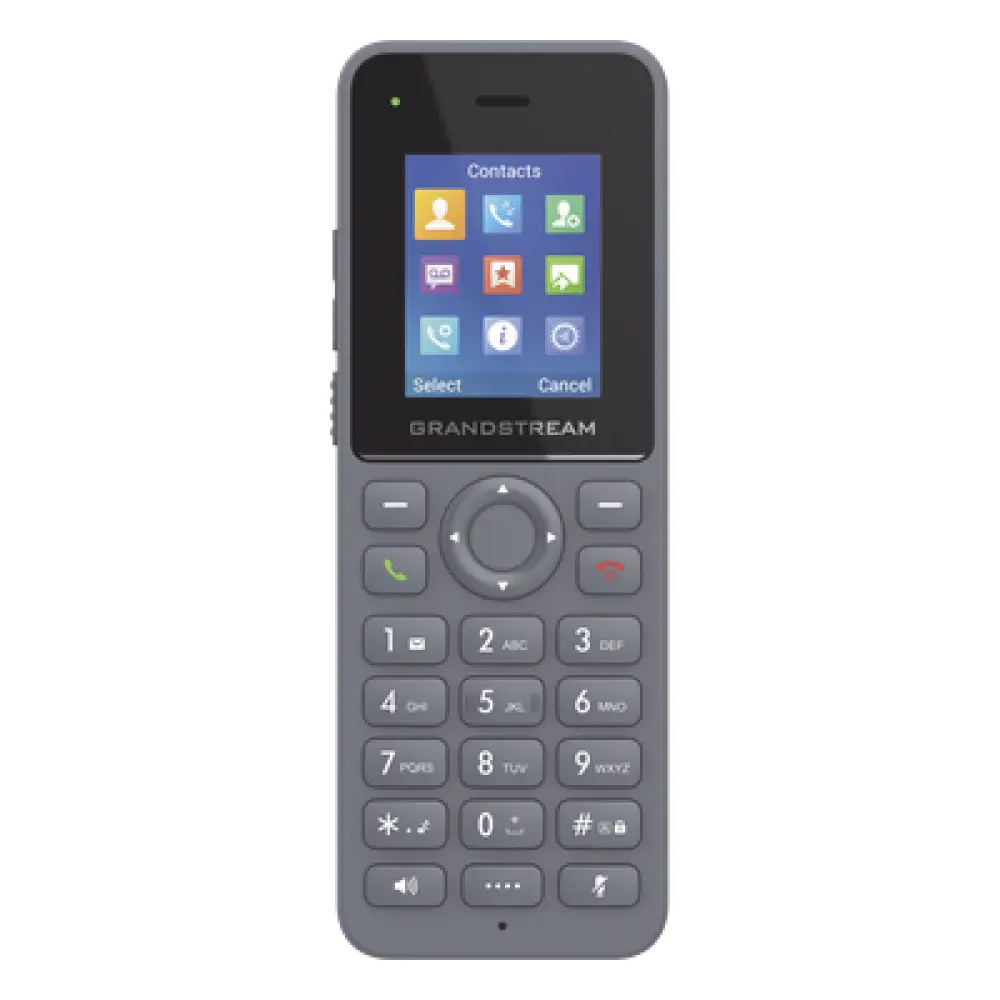 Teléfono IP Inalámbrico DECT / Alcance 400 m (1312.3 ft) Exteriores / 20 Cuentas SIP / Audio Full HD / Pantalla Color 1.8 pulgadas / 50 Horas Conversación