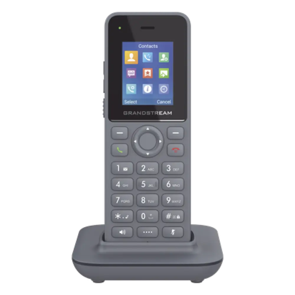 Teléfono IP Inalámbrico DECT / Alcance 400 m (1312.3 ft) Exteriores / 20 Cuentas SIP / Audio Full HD / Pantalla Color 1.8 pulgadas / 50 Horas Conversación