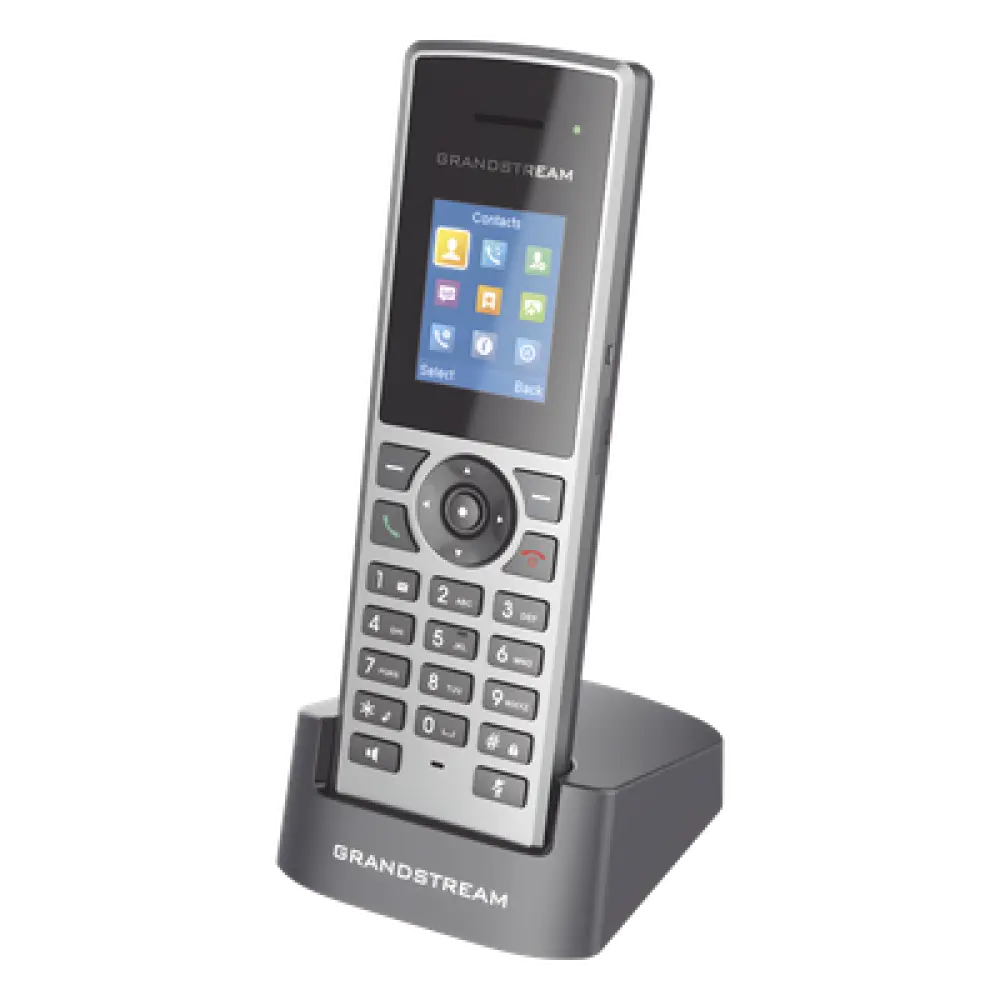 Teléfono IP Inalámbrico DECT / Alcance 350 m (1148.3 ft) Exterior / 10 Cuentas SIP / 20 Horas Conversación / Pantalla Color 1.8 Pulgadas / Audio Full HD