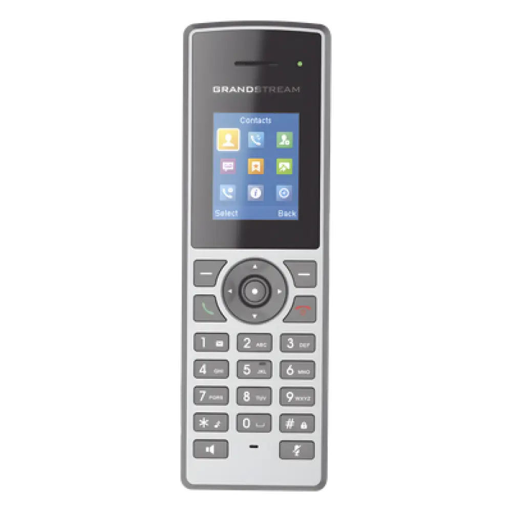 Teléfono IP Inalámbrico DECT / Alcance 350 m (1148.3 ft) Exterior / 10 Cuentas SIP / 20 Horas Conversación / Pantalla Color 1.8 Pulgadas / Audio Full HD