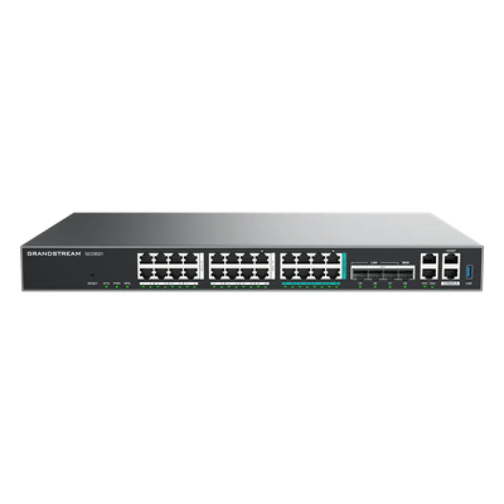 Router Todo-en-Uno / 50 Extensiones PBX / Firewall NGFW 9 Gbps / VPN IPsec 1.3 Gbps / 4x SFP+ 10 GbE / 8x 2.5 GbE / 16x GbE / Gestión en la Nube