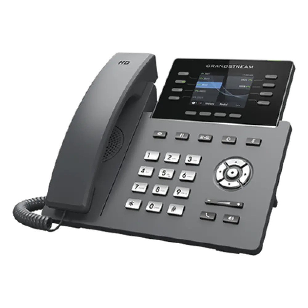 Teléfono IP / 8 Líneas SIP / 4 Cuentas / Wi-Fi 5 Dual-Band / Pantalla 2.8" / Gigabit / Bluetooth / PoE / Audio Opus