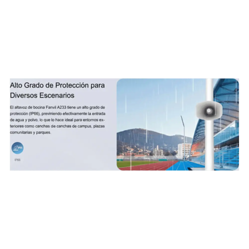 Altavoz SIP IP / 2 Líneas SIP / Potencia 30 W / IP66 Exterior / PoE 802.3af / Montaje en Pared