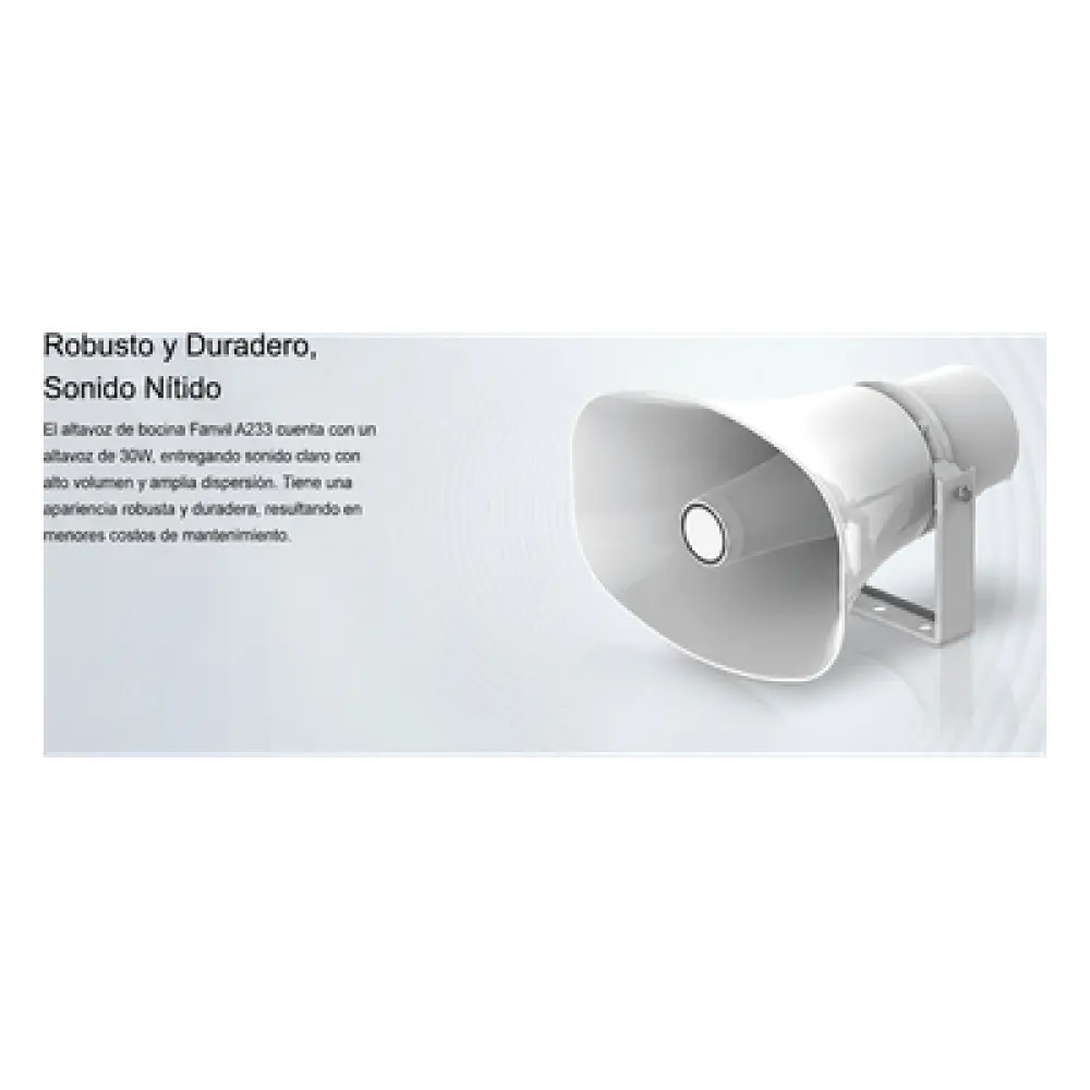 Altavoz SIP IP / 2 Líneas SIP / Potencia 30 W / IP66 Exterior / PoE 802.3af / Montaje en Pared