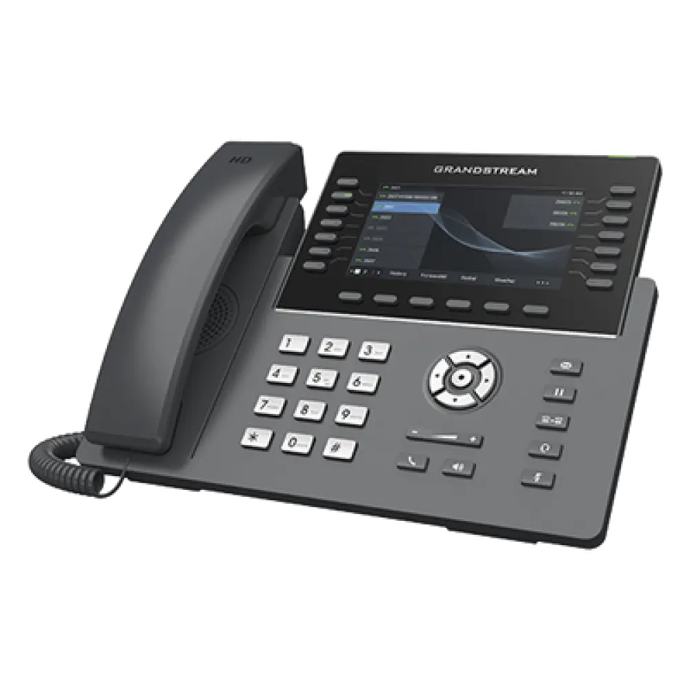 Teléfono IP Carrier-Grade / 14 Líneas SIP / 6 Cuentas / Wi-Fi Dual-Band 802.11ac / Pantalla LCD 5" / Puertos Gigabit / PoE / Audio Full HD Opus